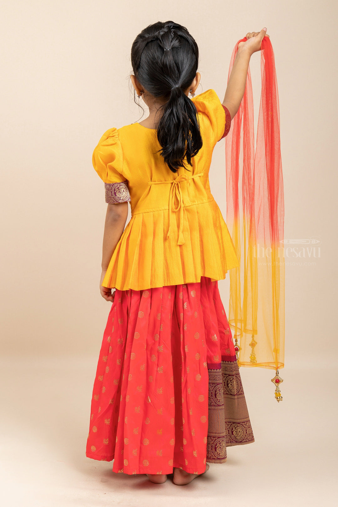 The Nesavu Lehenga & Ghagra Banarasi Pattu Lehenga With Embroidery Neck And Sleeves psr silks Nesavu