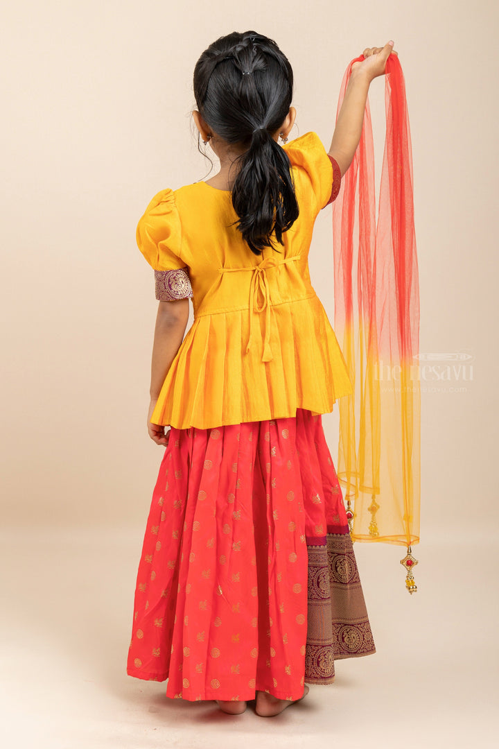 The Nesavu Lehenga & Ghagra Banarasi Pattu Lehenga With Embroidery Neck And Sleeves psr silks Nesavu