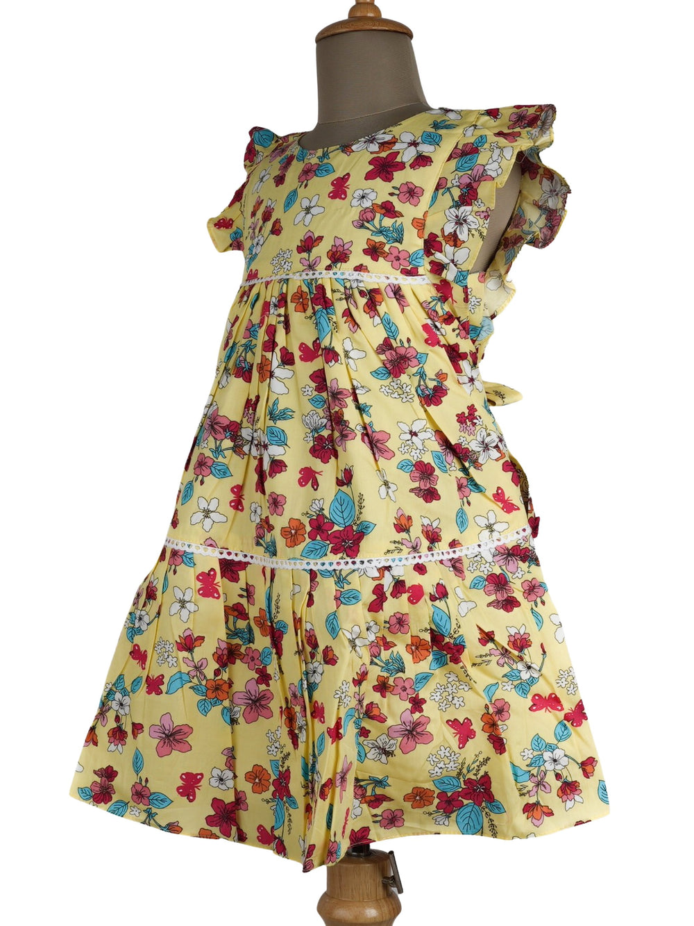 The Nesavu Frocks & Dresses Beautiful Floral Three Layered Cotton Gown - Summer Casuals psr silks Nesavu