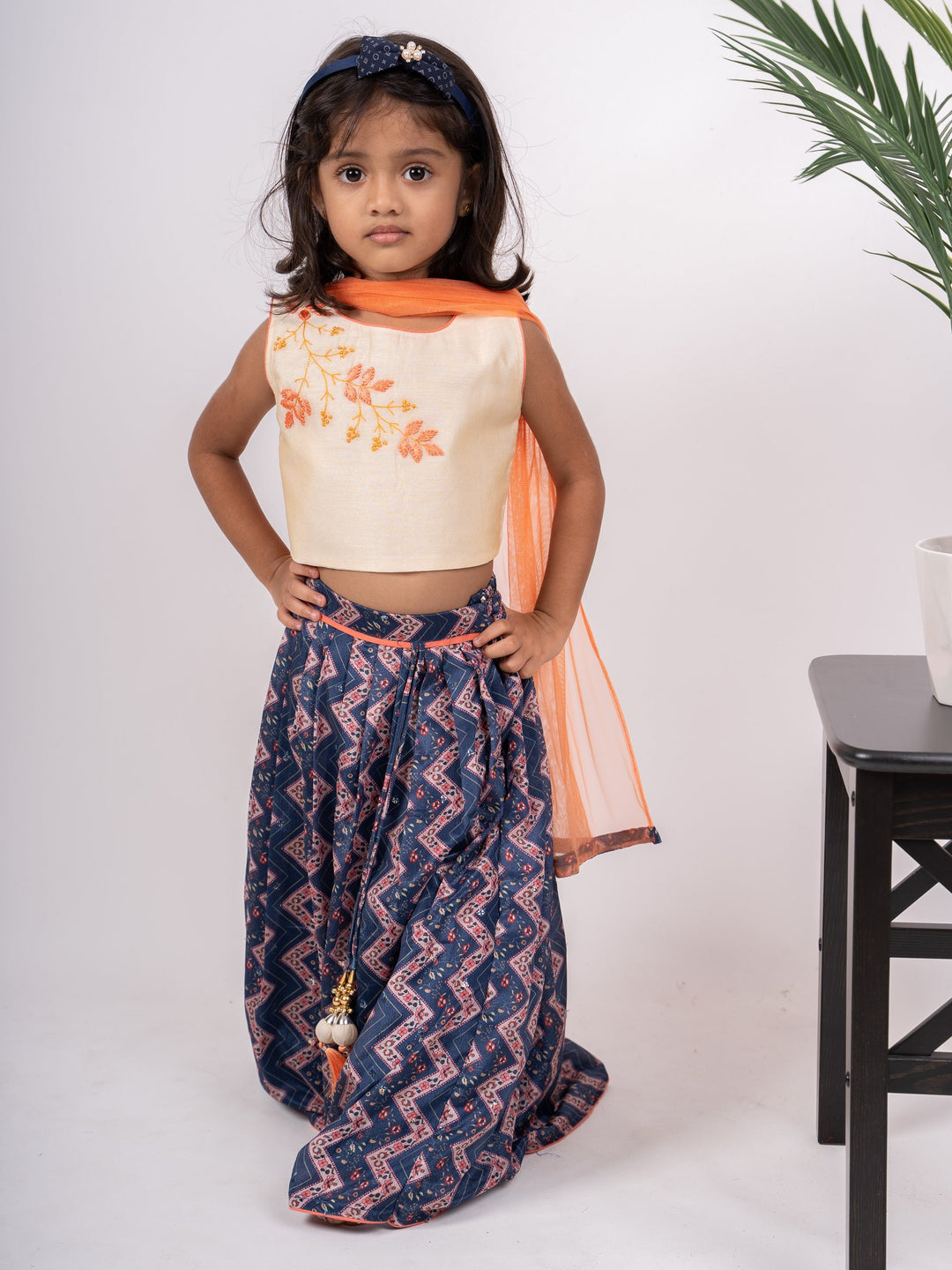 The Nesavu Lehenga & Ghagra Blue Zig Zag Party Wear Designer Choli Dresses For Girls psr silks Nesavu