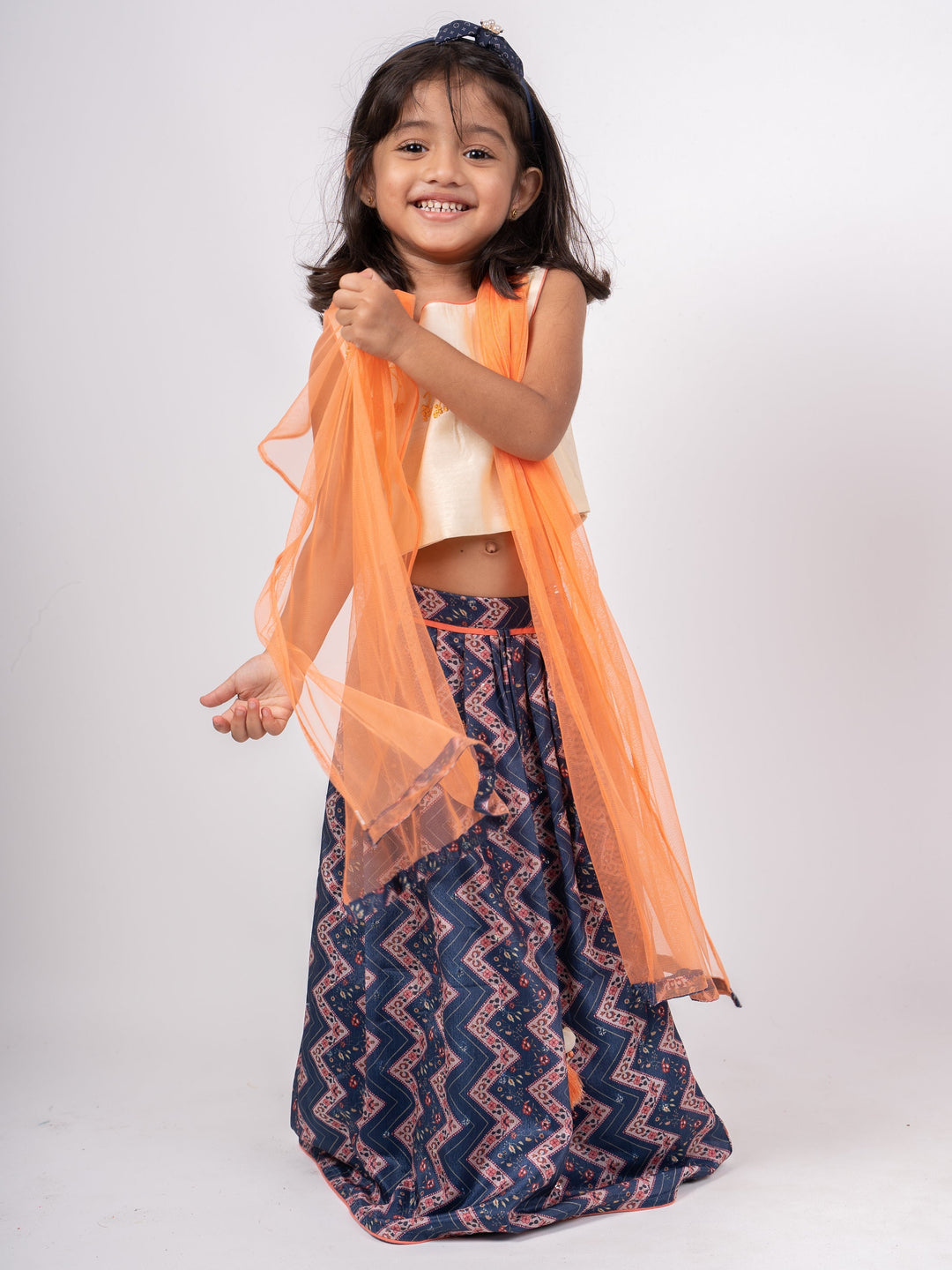 The Nesavu Lehenga & Ghagra Blue Zig Zag Party Wear Designer Choli Dresses For Girls psr silks Nesavu