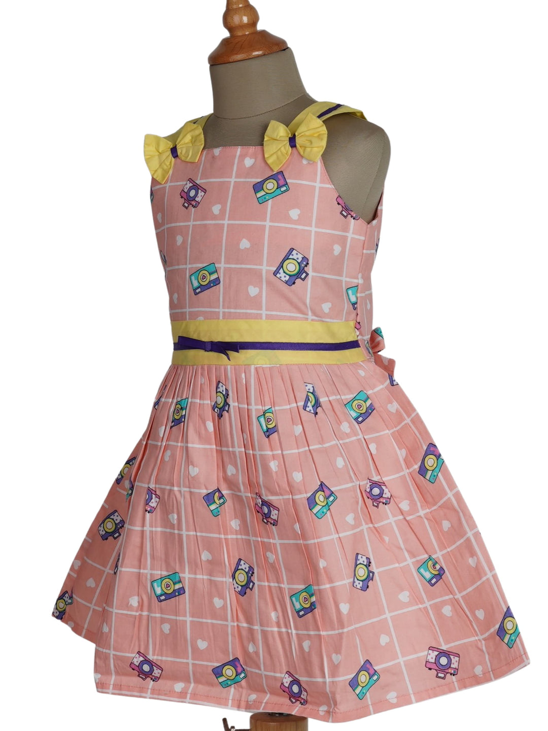 The Nesavu Frocks & Dresses Click Click- Sleeveless Soft Cotton Frock For Girls With Waistline Trims psr silks Nesavu