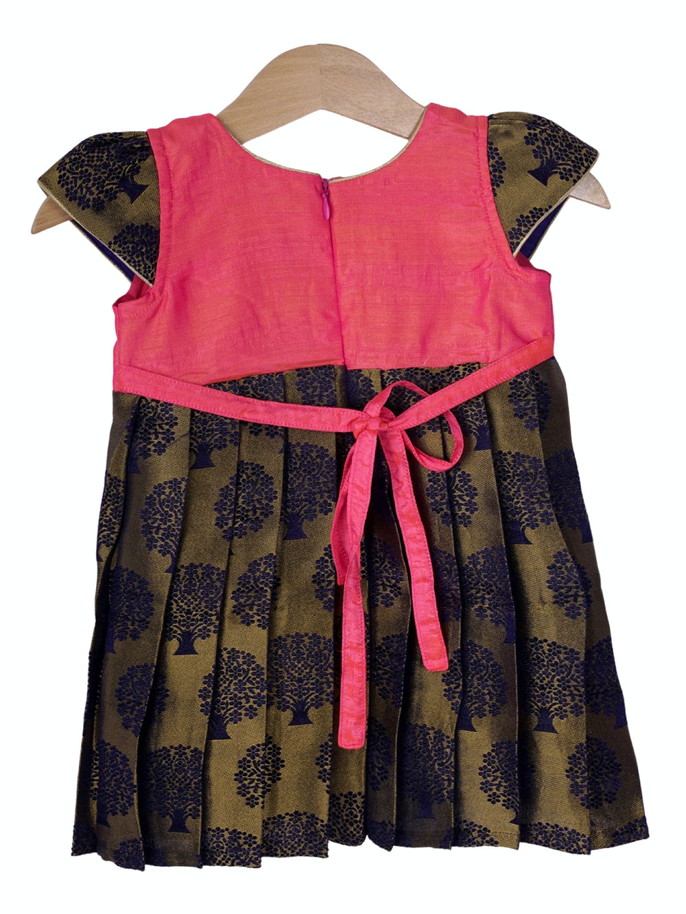 The Nesavu Silk frocks Copper Zari Midnight Blue Art Silk Frock For New Born Baby Kids psr silks Nesavu