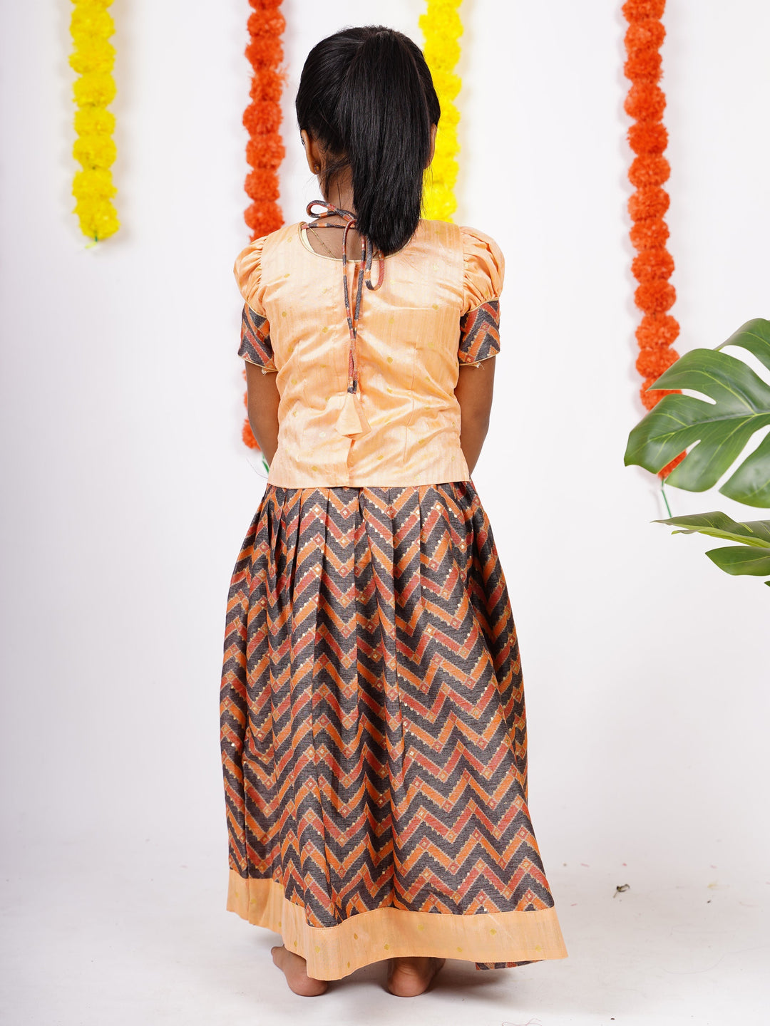 The Nesavu Pattu Pavadai Designer Jacquard Ikat Silk Pattu Langa Voni For Baby Girls psr silks Nesavu