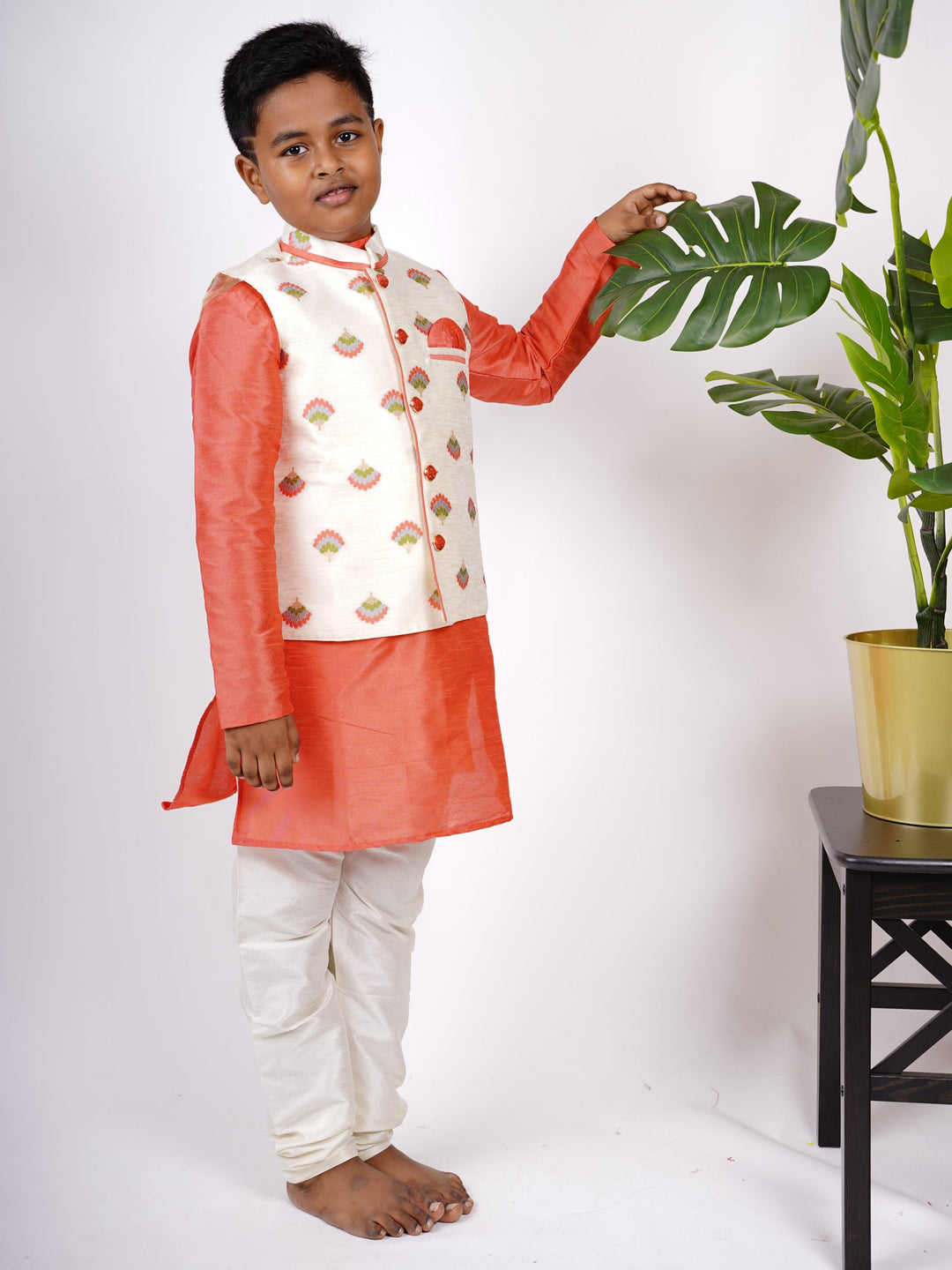 The Nesavu Ethnic Sets Designer Party Wear Readymade Kurta For Baby Boys psr silks Nesavu