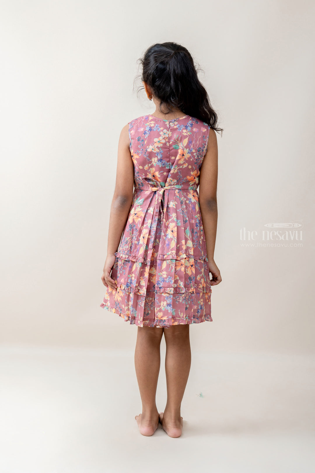The Nesavu Frocks & Dresses Digital Printed Cambric Cotton A Line Casual Frock For Kids Girls psr silks Nesavu