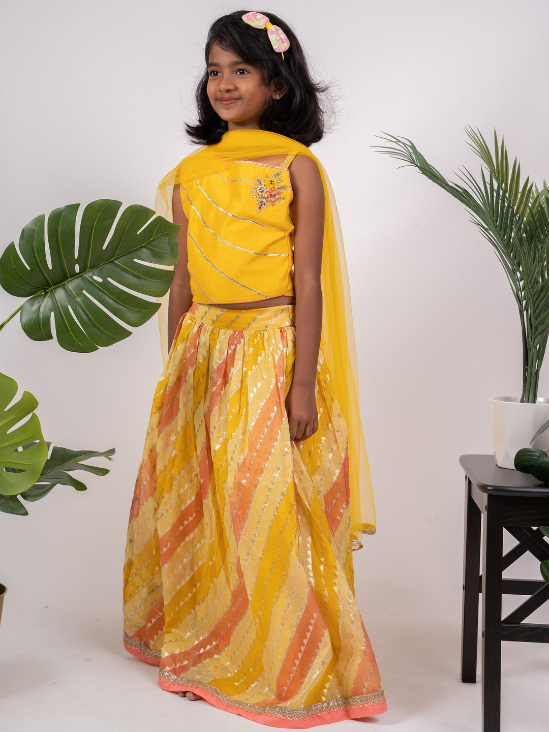 The Nesavu Lehenga & Ghagra Elegant Yellow Designer Party Wear Ghaghara Choli For Baby Girls psr silks Nesavu 14 (6M) / yellow GL231