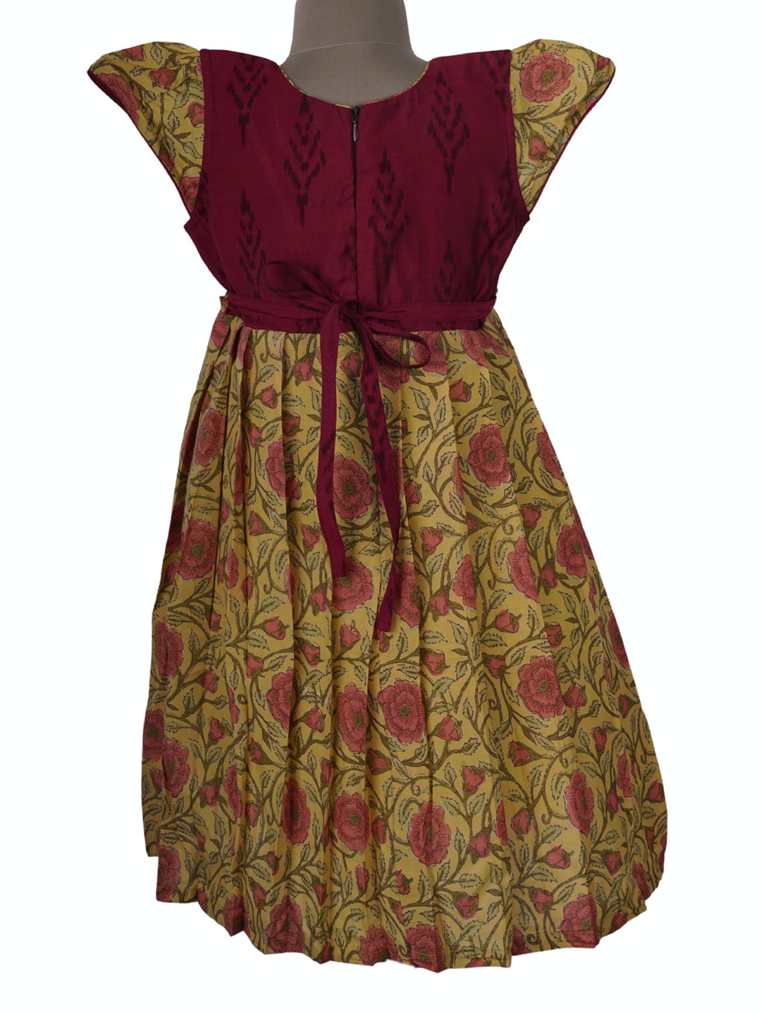 The Nesavu Frocks & Dresses Floral Cotton Dress With Designer Yoke For Baby Girls psr silks Nesavu