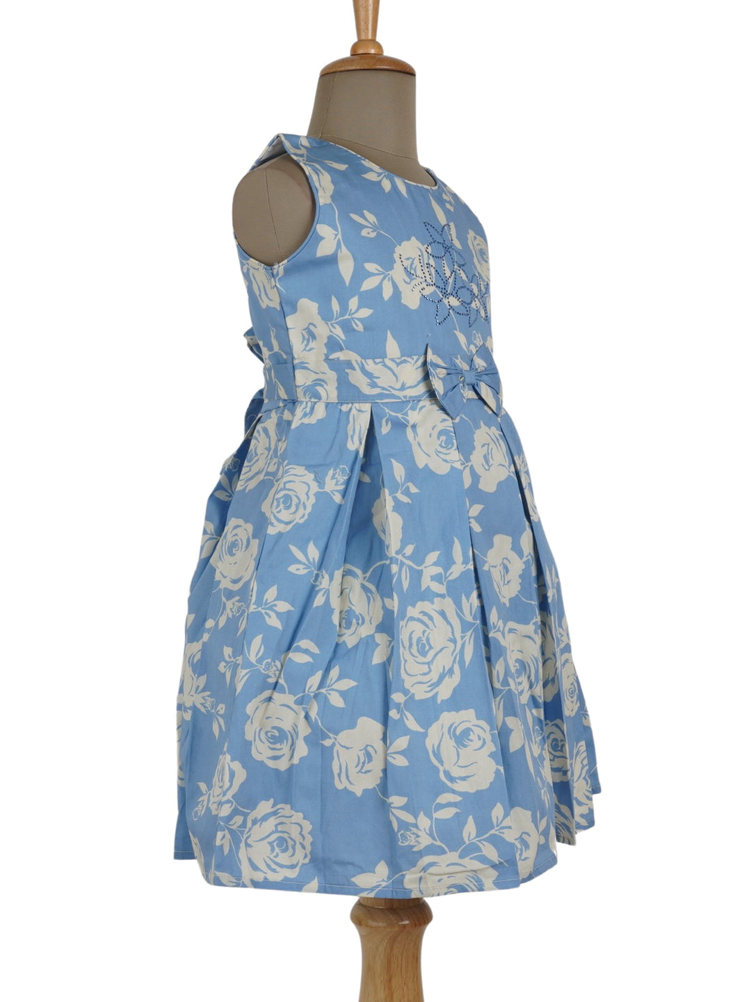 The Nesavu Frocks & Dresses Floral Print Soft Cotton Frock Dress With Bow psr silks Nesavu