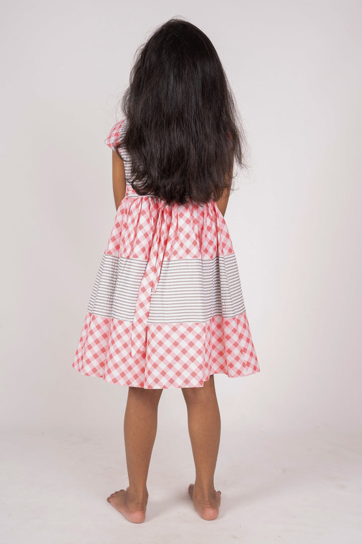 The Nesavu Frocks & Dresses Geometric Print Summer Cotton Frock for Girls psr silks Nesavu