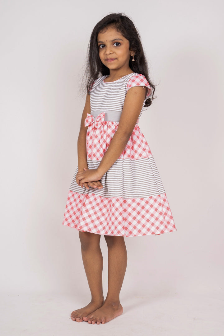 The Nesavu Frocks & Dresses Geometric Print Summer Cotton Frock for Girls psr silks Nesavu