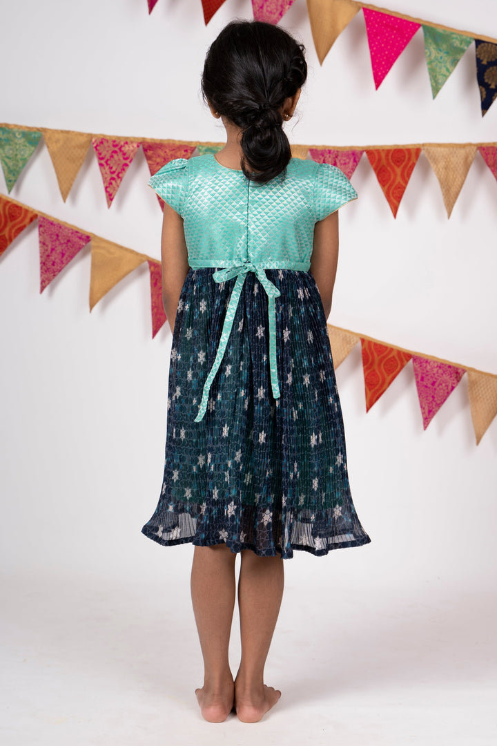 The Nesavu Frocks & Dresses Girls Latest Designer Daily Wear Frock Dresses With Flutter Sleeve psr silks Nesavu