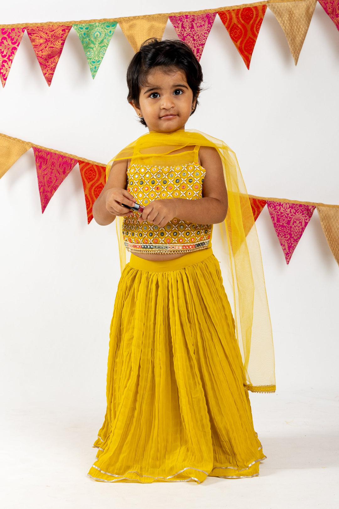 The Nesavu Lehenga & Ghagra Grand Embroidery Party Wear Lehenga For Girls psr silks Nesavu 16 (1Y) / Olive GL246