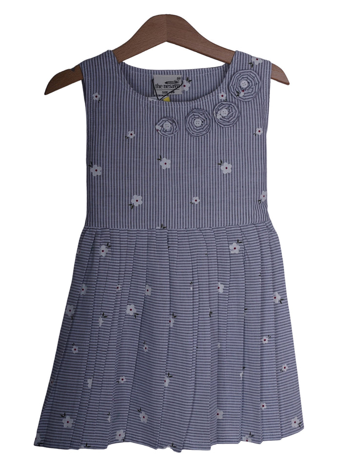 The Nesavu Baby Frock / Jhabla Gray Casual Cotton Summer Play Wear for Baby Girls psr silks Nesavu 14 (6M-12M) / Black BFJ259