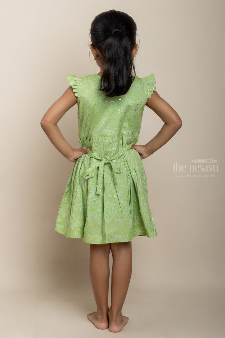 The Nesavu Frocks & Dresses Green Explosion - Cottony Cute Frocks With Bandhani Design Prints psr silks Nesavu