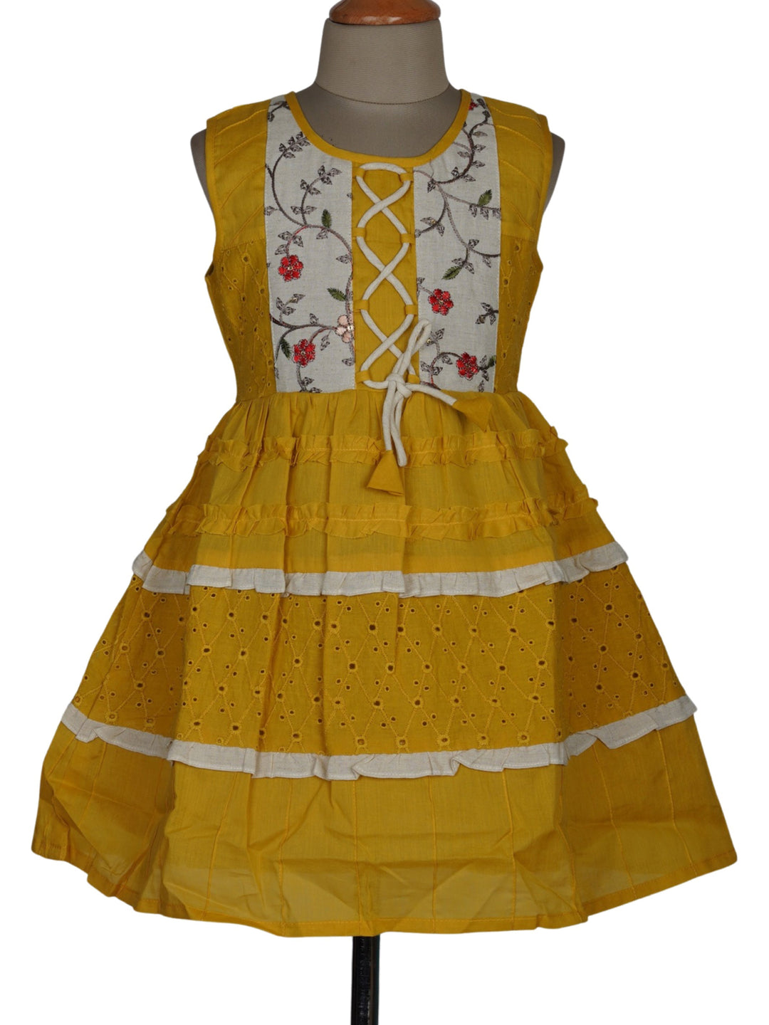 The Nesavu Frocks & Dresses Kids Soft Cotton Frock For Daily Wear psr silks Nesavu 16 (1Y-2Y) / yellow GFC645