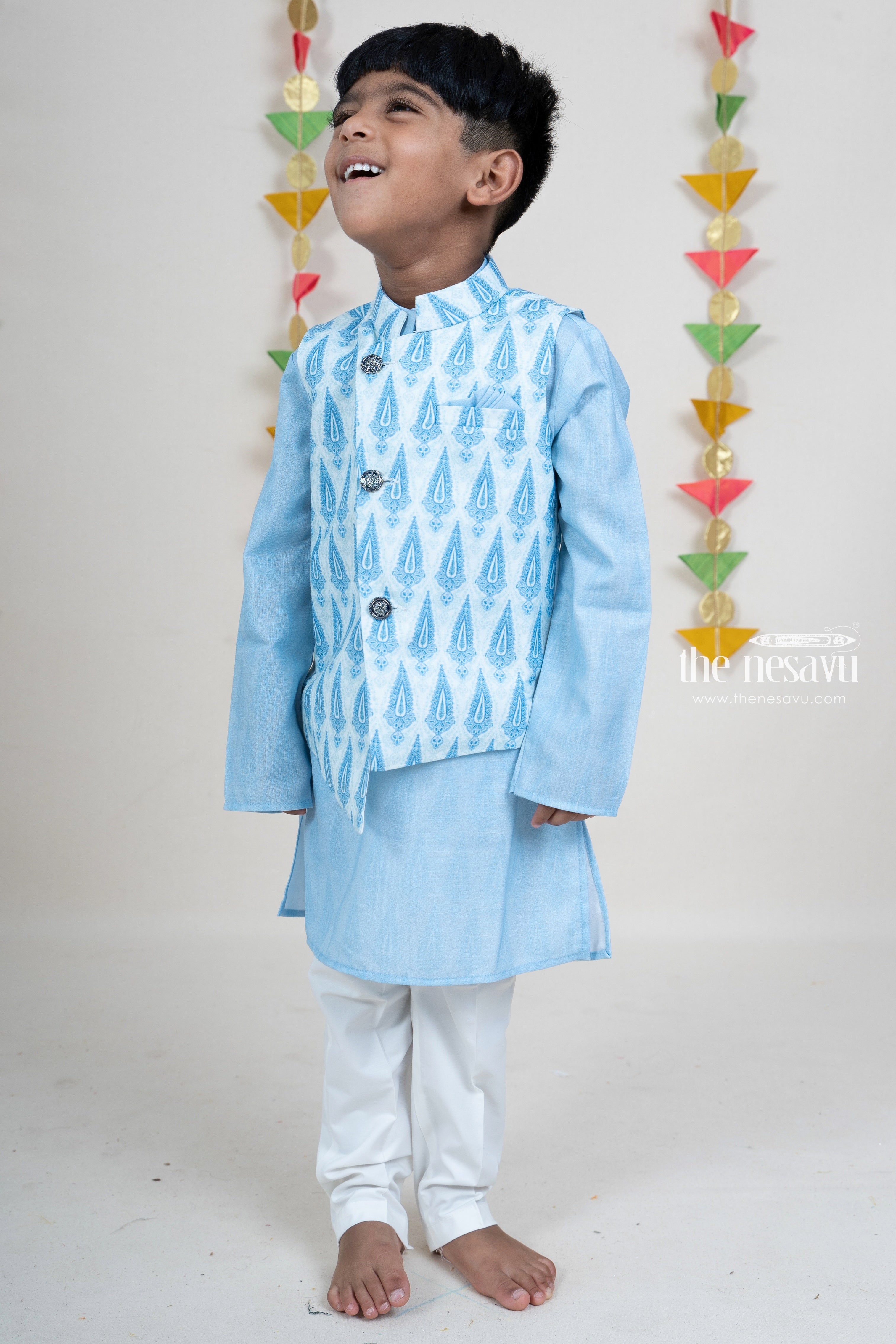 Printed dhoti style jumpsuit with brocade halter neck yoke | Kids dress,  Girls long skirts, Kids designer dresses