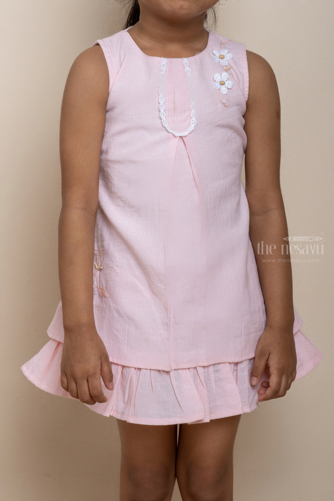 The Nesavu Baby Frock / Jhabla Light Peach Pink A-Line Cotton Gown For New Born Baby Girls psr silks Nesavu