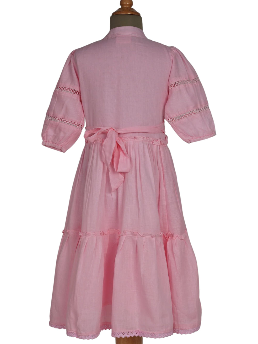 The Nesavu Frocks & Dresses Monochrome Cotton Wear For Girls With Tie-Up Mandarin Collar psr silks Nesavu