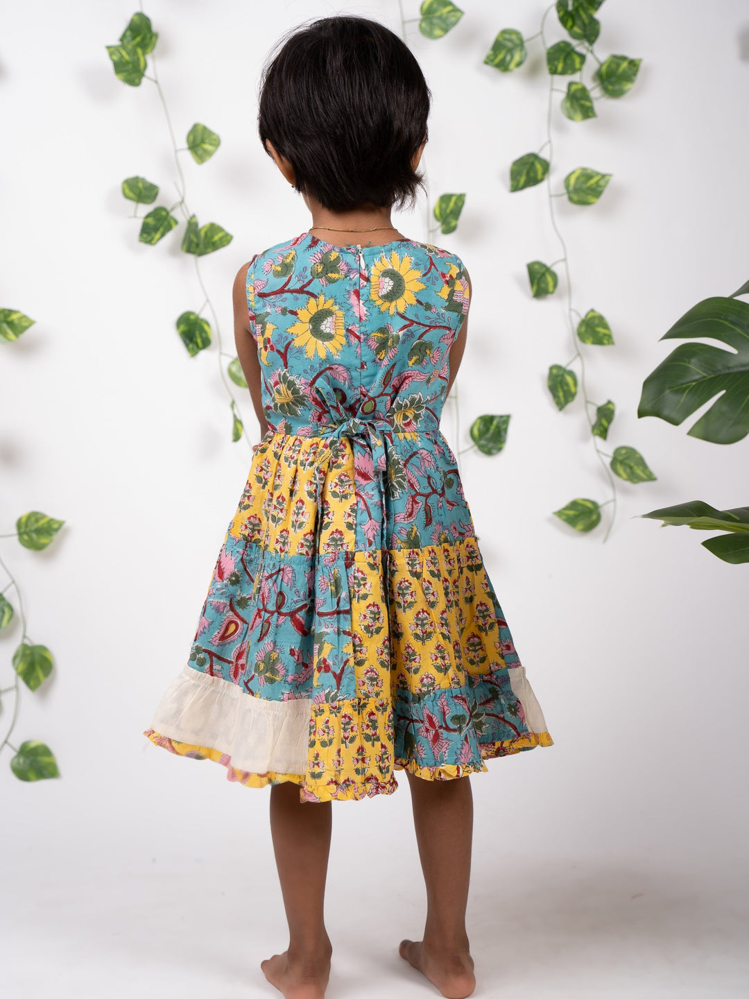 The Nesavu  Multi Colour Jaipuri Hand block Printed Floral Summer Casuals Wear Frock psr silks Nesavu