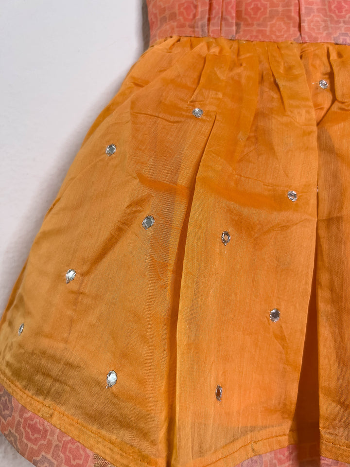The Nesavu Frocks & Dresses Mustard Silk Cotton Daily Wear Comfy Collection For Baby Girls psr silks Nesavu