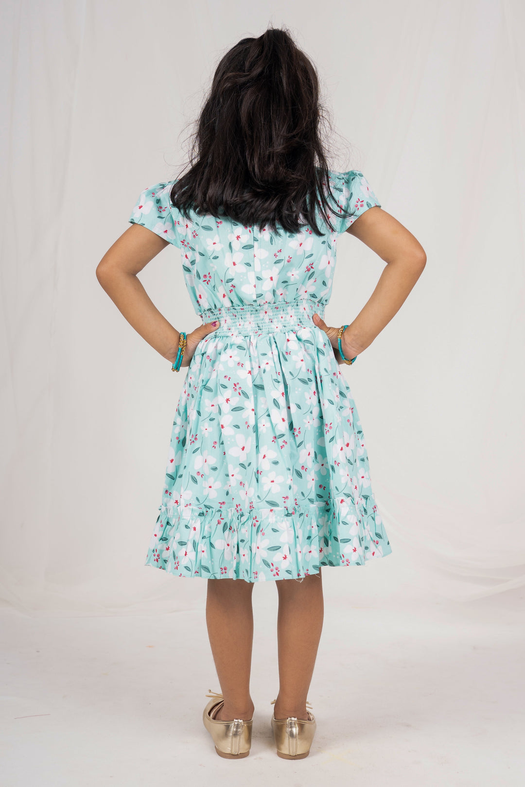 The Nesavu Frocks & Dresses New Designer Elastic Waist Soft Cotton Frock For Baby Girls psr silks Nesavu