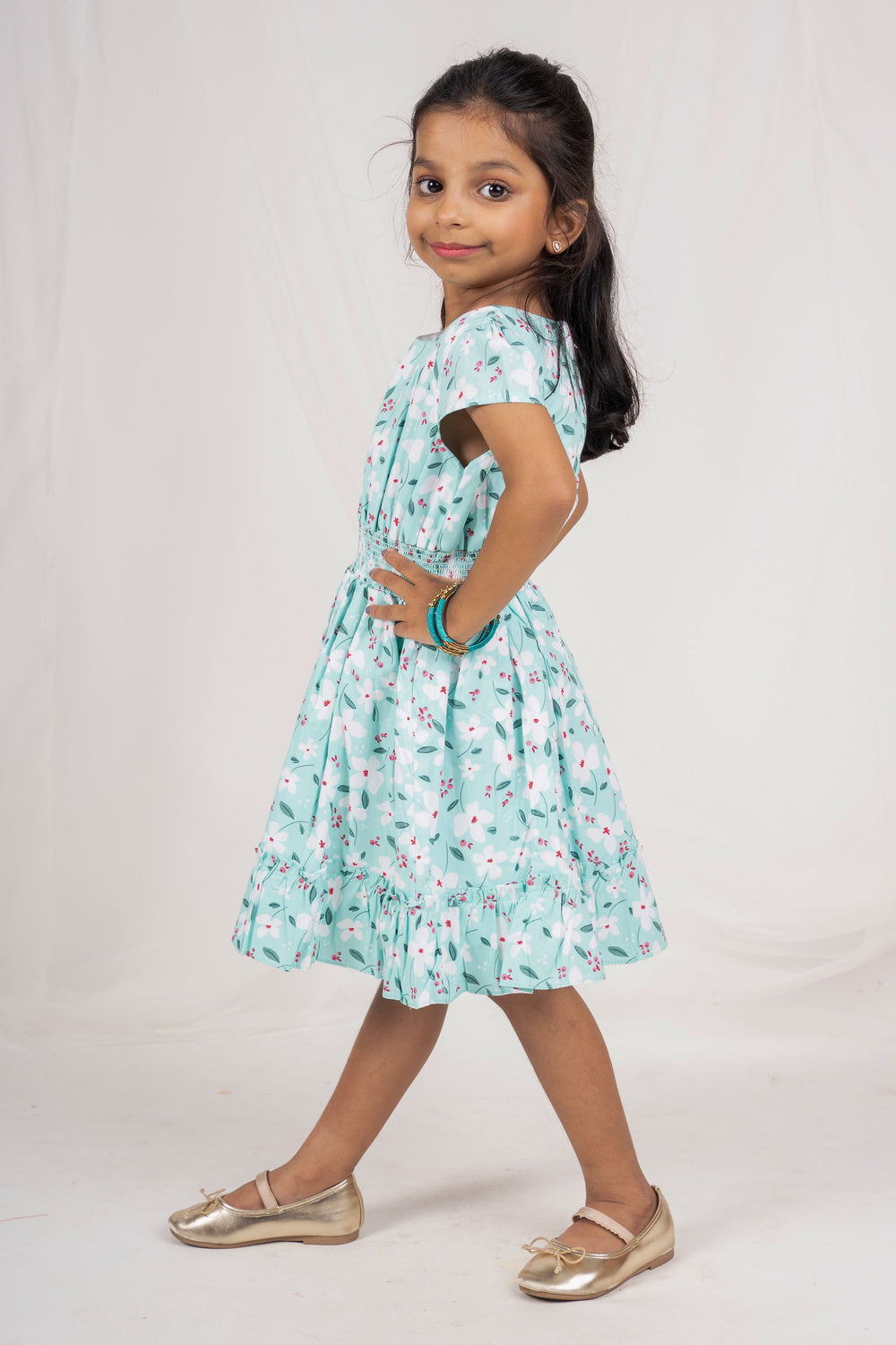The Nesavu Frocks & Dresses New Designer Elastic Waist Soft Cotton Frock For Baby Girls psr silks Nesavu