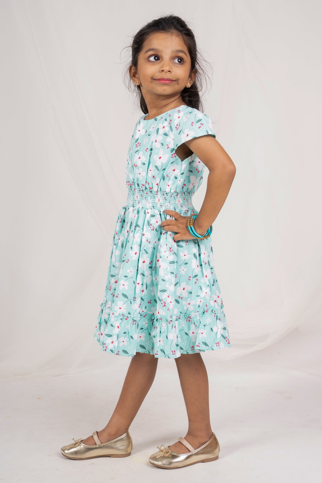 The Nesavu Frocks & Dresses New Designer Elastic Waist Soft Cotton Frock For Baby Girls psr silks Nesavu