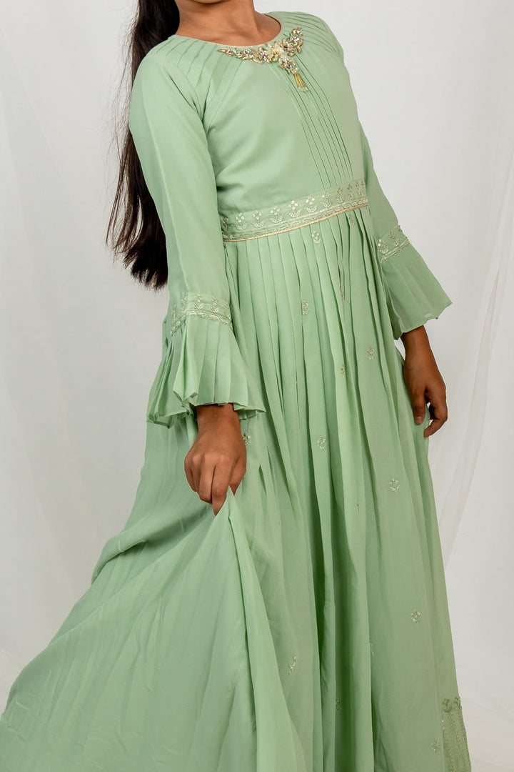 The Nesavu Kids Anarkali Pastel Monochrome Festive Wear Anarkali For Kid Girls psr silks Nesavu