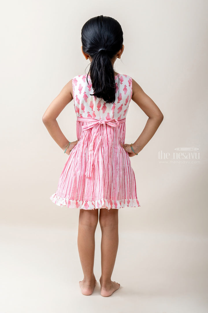 The Nesavu Baby Frock / Jhabla Pink Designer Sleeveless Frock For Baby Girls With Pockets psr silks Nesavu