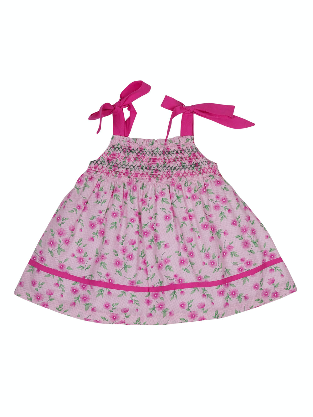 The Nesavu Frocks & Dresses Pink Tie-Up Soft Cotton Gown For Baby Girls psr silks Nesavu