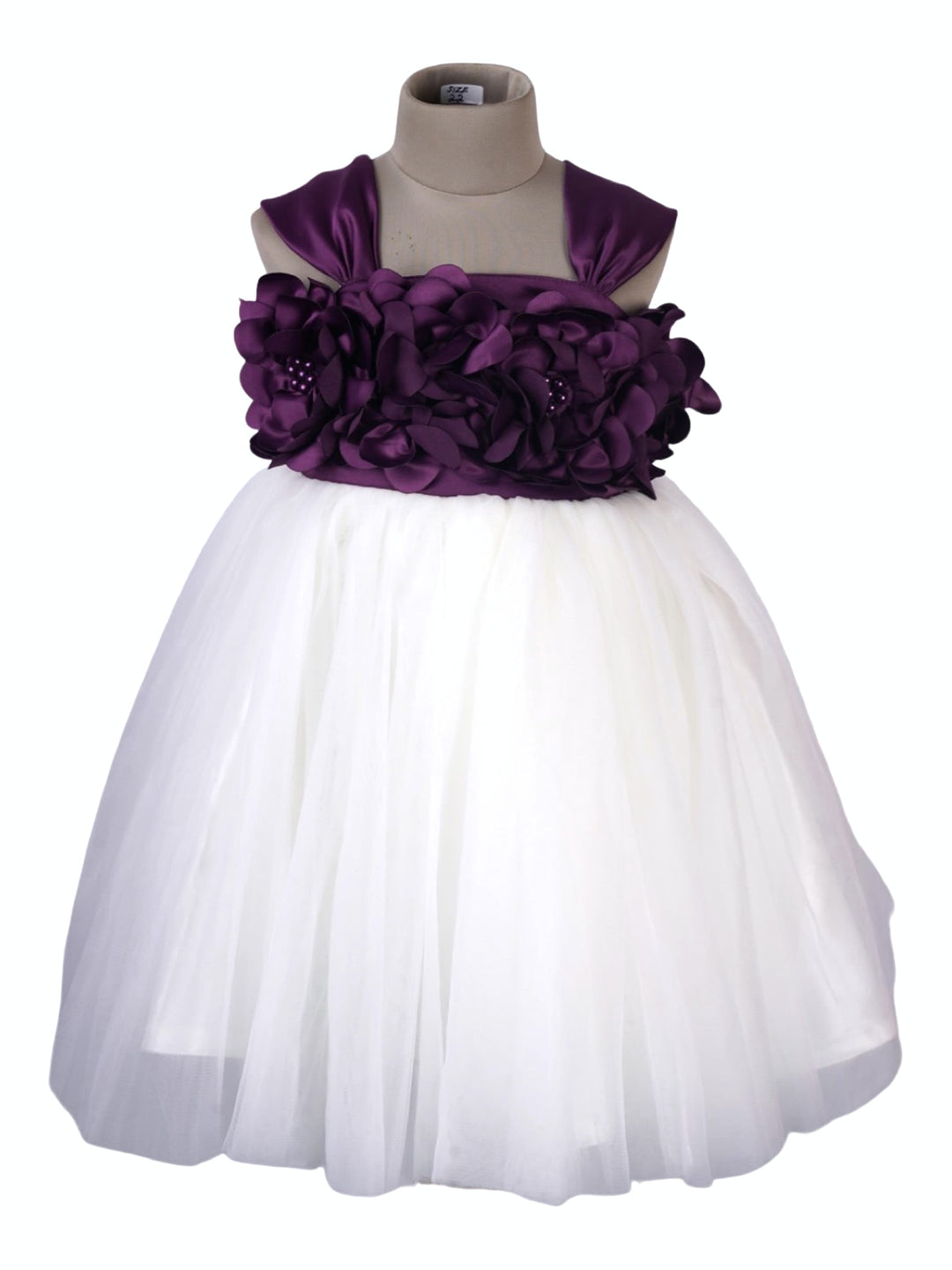 The Nesavu Party Frock Purple Soft Shimmer Net Party Wear Frock for Little Girl psr silks Nesavu 16 (1Y) / Purple PF29