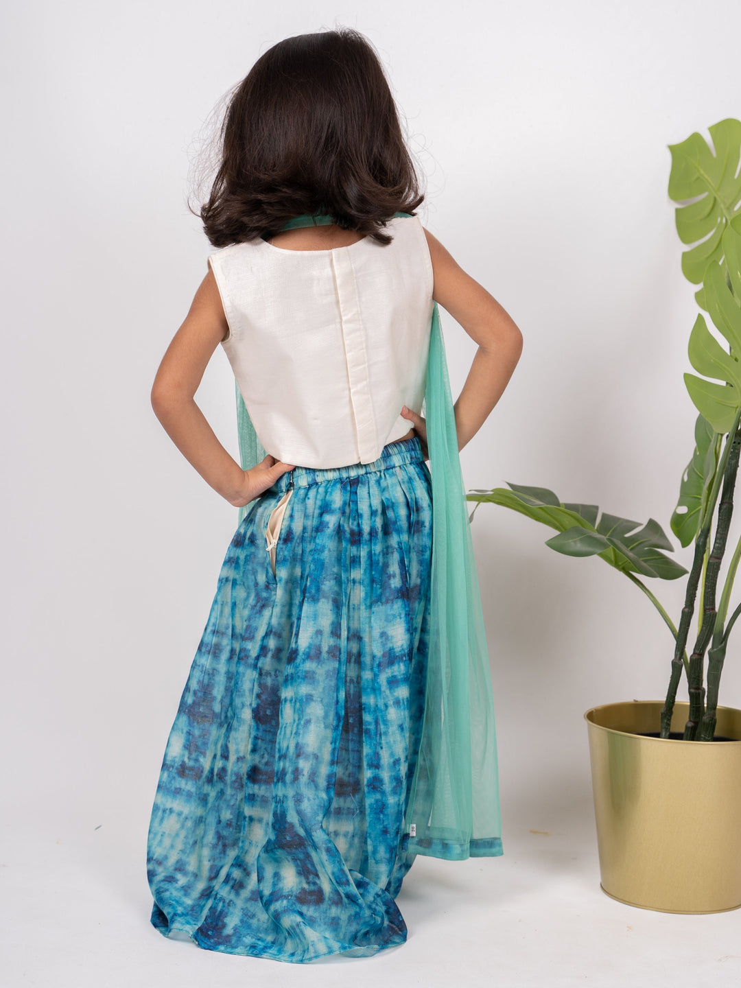 The Nesavu Pattu Pavadai Readymade Langa Dress With Latest Embroidery Crop Top And Dupatta psr silks Nesavu