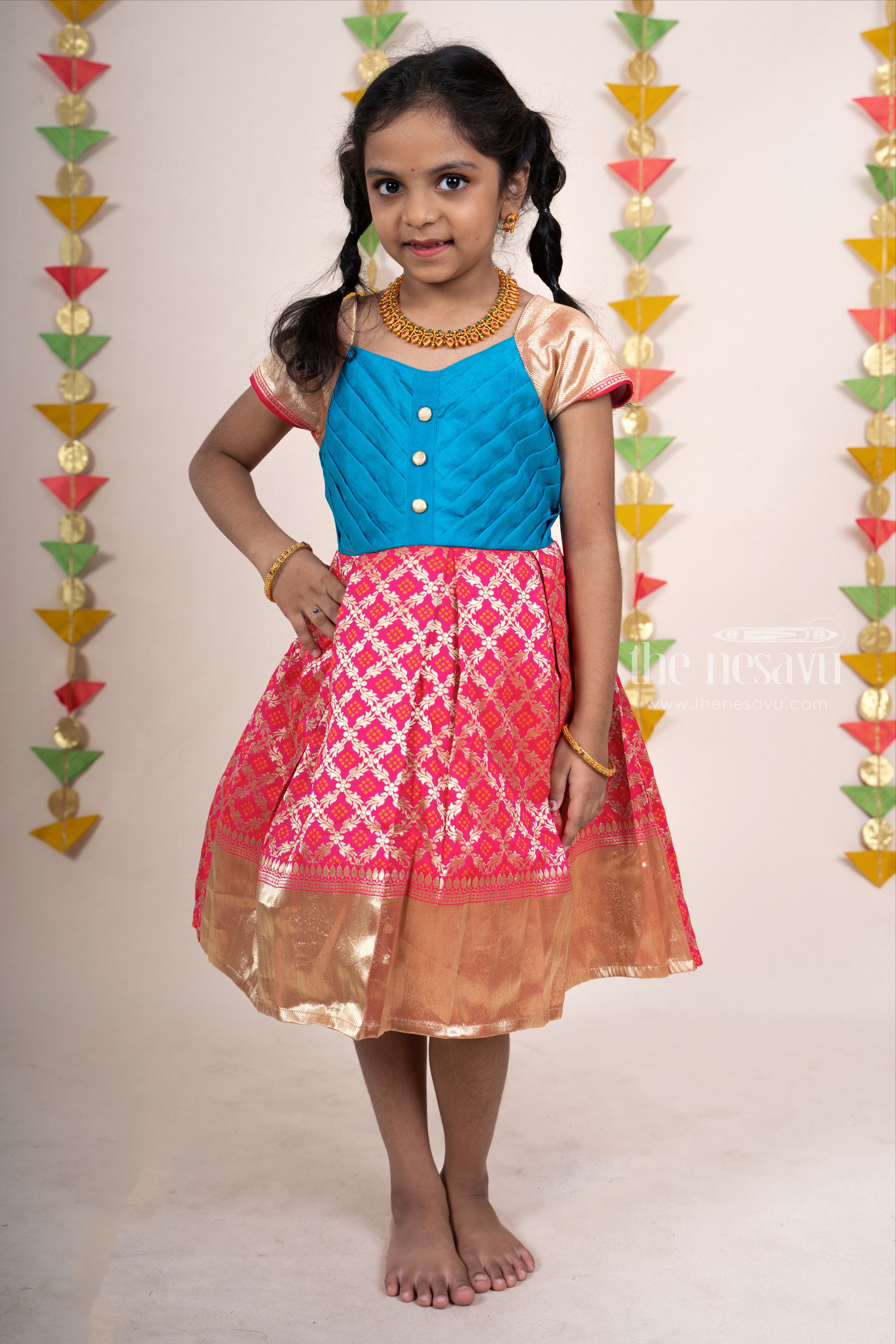 Lovely Red Cotton Plain Frock attire for your toddler girl