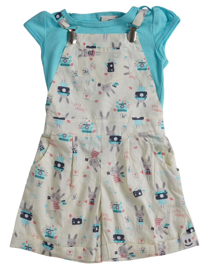 The Nesavu Baby Frock / Jhabla Say Cheese- Soft Cotton Jumpsuit Dresses For Newborn Girls psr silks Nesavu 12 (3M-6M) / Beige BFJ196B