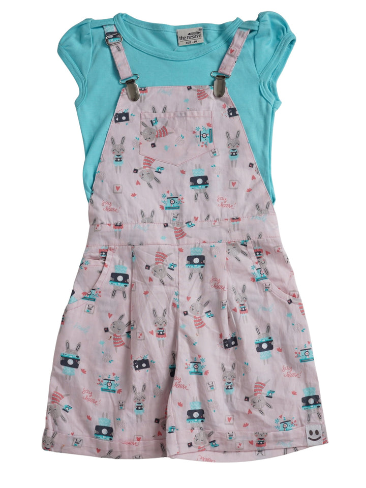 The Nesavu Baby Frock / Jhabla Say Cheese- Soft Cotton Jumpsuit Dresses For Newborn Girls psr silks Nesavu 12 (3M-6M) / Pink BFJ196A