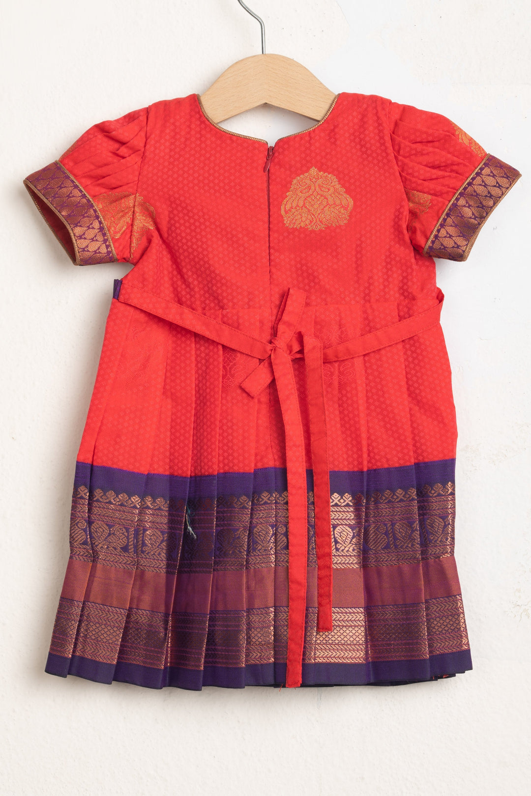 The Nesavu Silk Frocks Semi Kanchipuram Silk Baby Frock - A Great Choice for Your Little Princess psr silks Nesavu