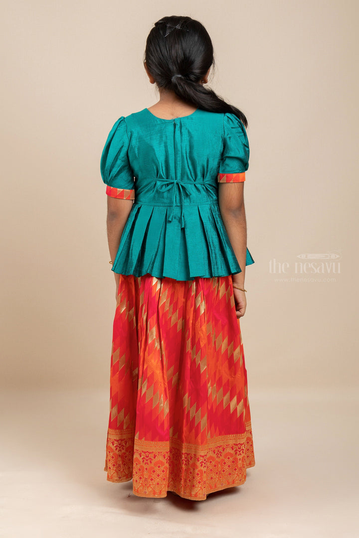 The Nesavu Lehenga & Ghagra Silk Cotton Designer Choli Skirt With Hand Embroidery Designer Peplum Blouse psr silks Nesavu