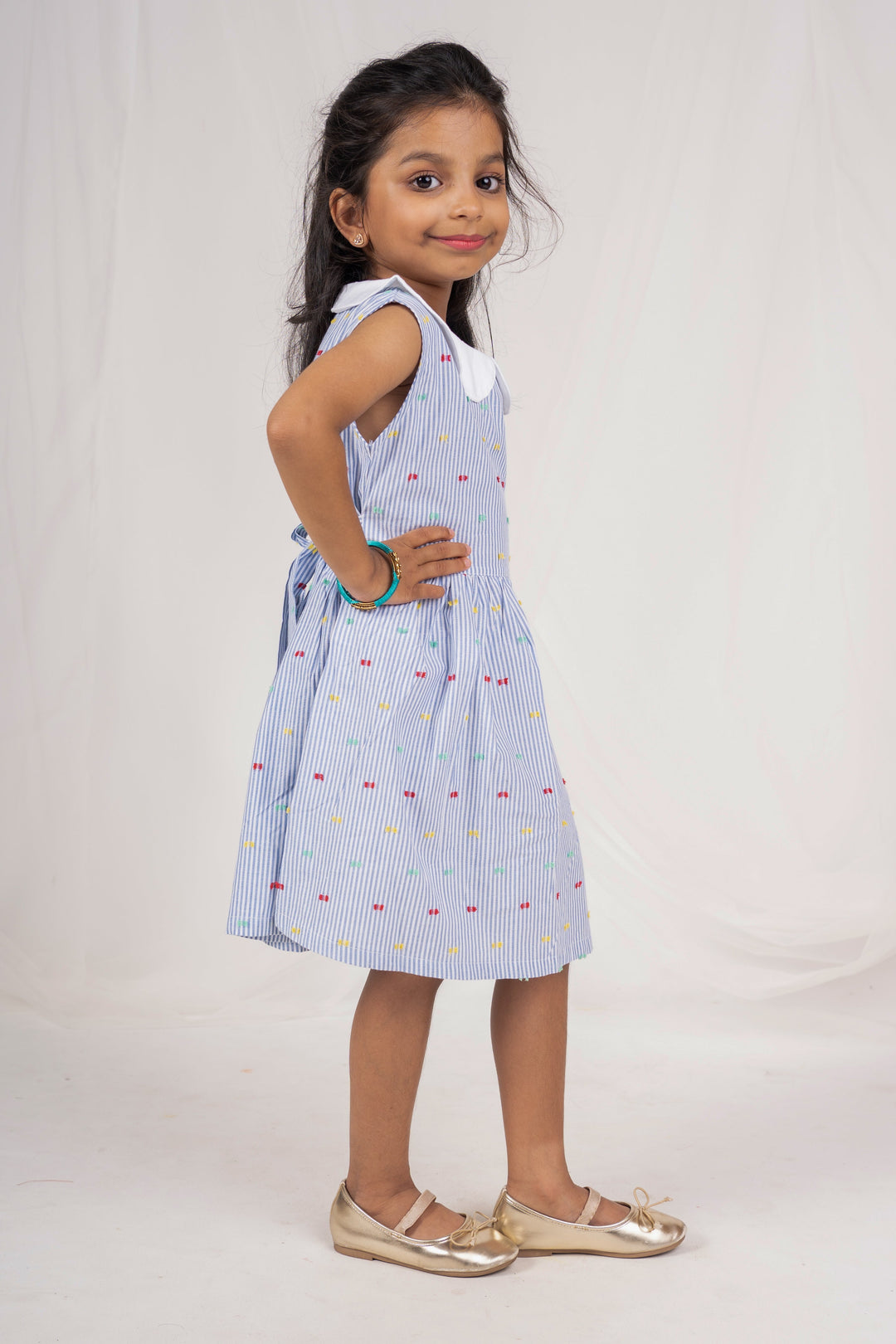 The Nesavu Frocks & Dresses Soft Cotton Peter Pan Collar Cotton Gown For Baby Girls psr silks Nesavu