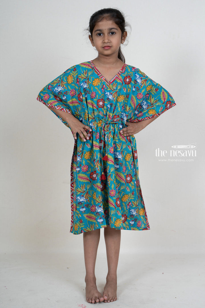 The Nesavu Frocks & Dresses Soft Jaipuri Cotton Kaftan Dresses For Kid Girls psr silks Nesavu