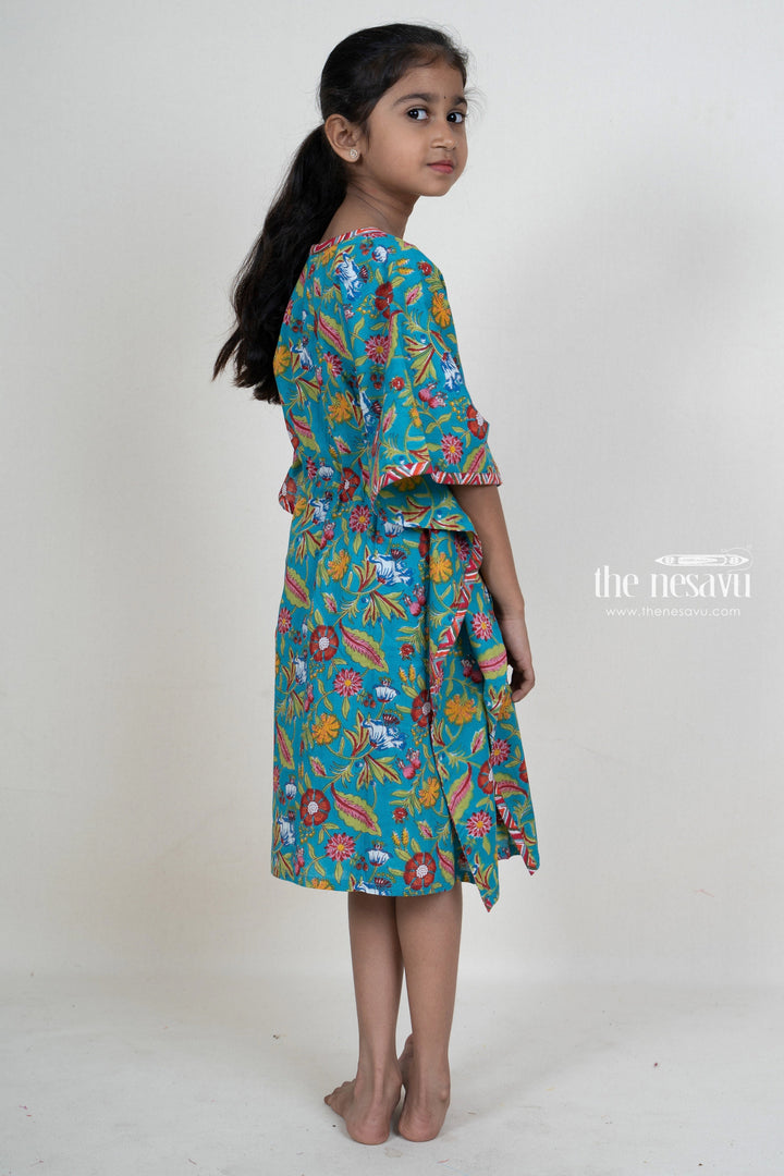 The Nesavu Frocks & Dresses Soft Jaipuri Cotton Kaftan Dresses For Kid Girls psr silks Nesavu