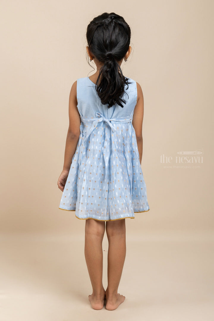 The Nesavu Frocks & Dresses Stunning Teal - Fashion Frock With Shiny Mirror Embroidery Designs psr silks Nesavu
