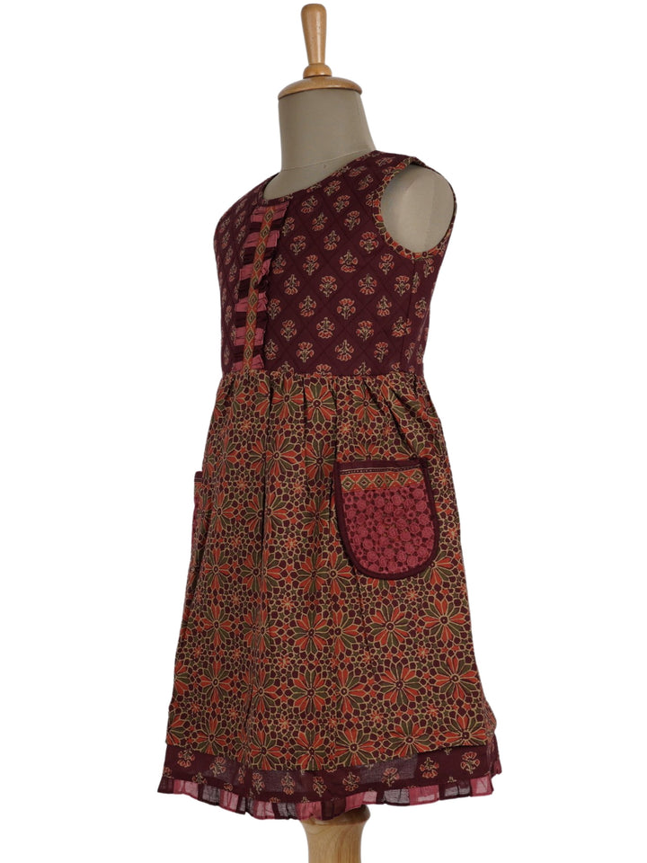 The Nesavu Frocks & Dresses Stylish Jaipuri Soft Cotton Frock With Pockets For Girls psr silks Nesavu
